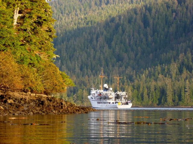 NOAA Ship FAIRWEATHER in the Bay of Pillars, Chatham Strait area. Picture