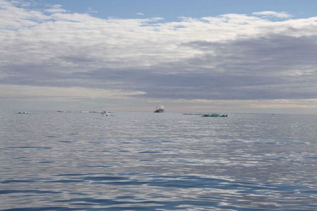 NOAA Ship FAIRWEATHER in the remnants of ice floes of the southern Beaufort Sea. Picture