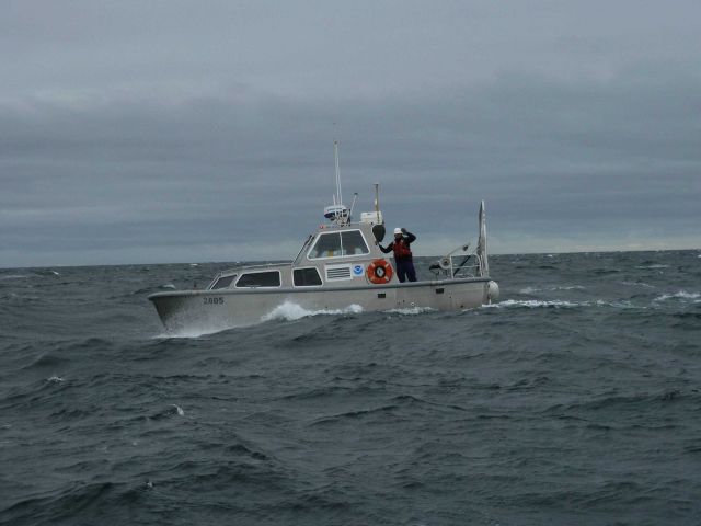 NOAA survey launch heading out for the day's work. Picture