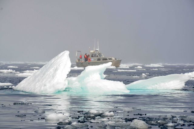 NOAA survey launch north of Point Barrow in the Beaufort Sea. Picture