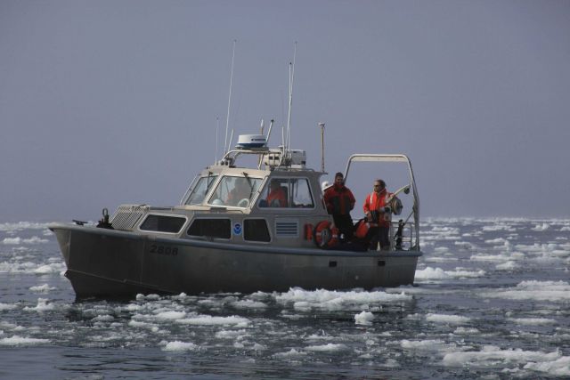 NOAA survey launch north of Point Barrow in the Beaufort Sea. Picture