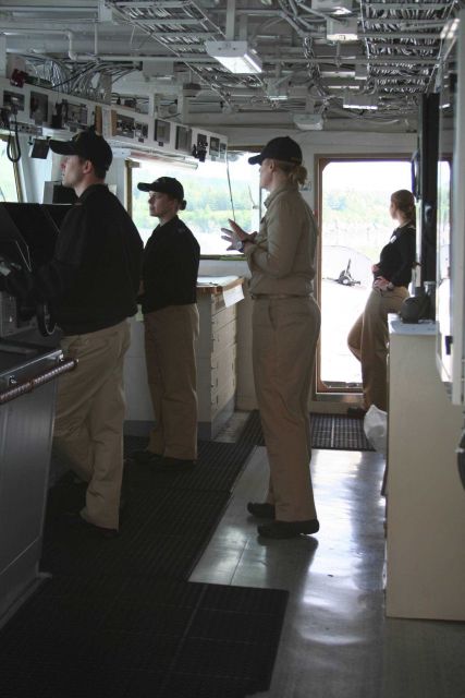 Traversing Wrangell Narrows on the NOAA Ship FAIRWEATHER near Battery Islets. Picture