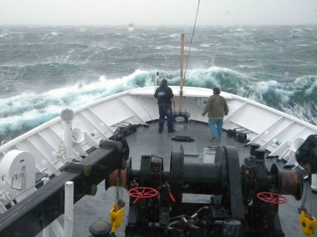 NOAA Ship FAIRWEATHER going with the flow in a Chatham Strait storm. Picture