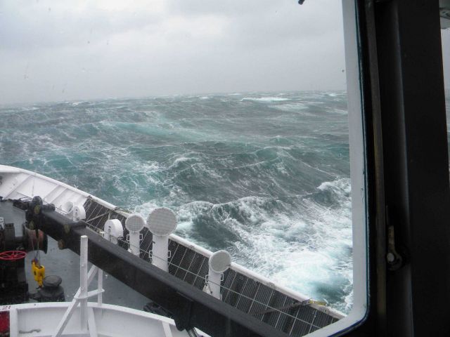 NOAA Ship FAIRWEATHER going with the flow in a Chatham Strait storm. Picture