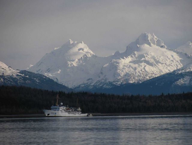 NOAA Ship FAIRWEATHER in Alaskan waters. Picture