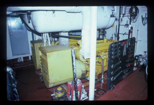 Cramped spaces in the engine room of the NOAA Ship TOWNSEND Picture