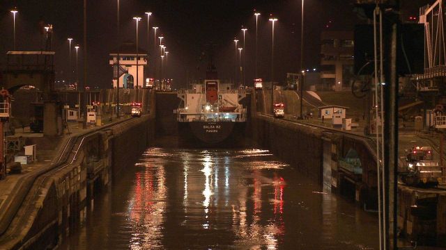 Entering the Panama Canal on the NOAA Ship BELL M Picture