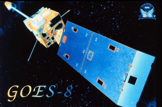 An artist's rendition of the GOES-8 satellite. Picture