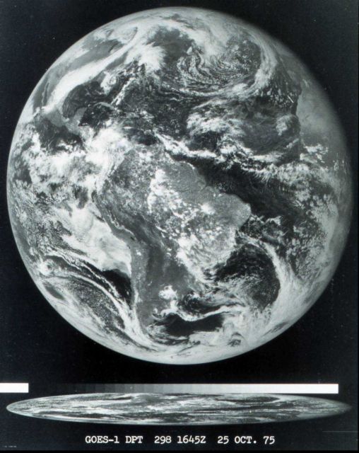 The first image obtained from a GOES satellite Picture