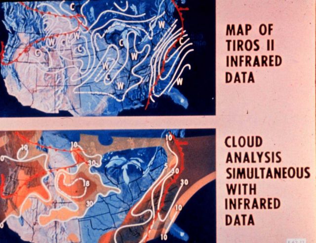 Map of TIROS II infrared imagery with accompanying cloud analysis Picture