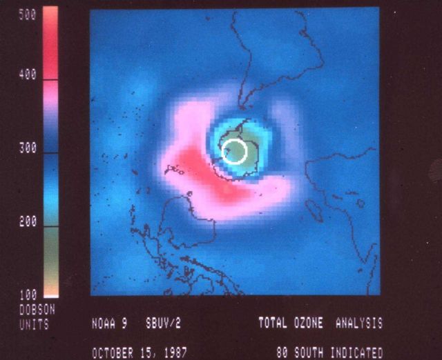 Ozone analysis map showing 