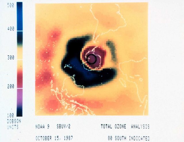 Ozone analysis map showing 