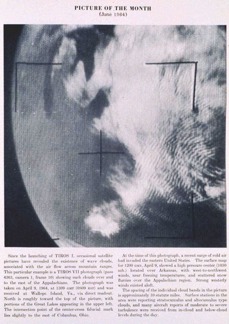 Wave clouds associated with air flow over the Appalachian Mountains Picture