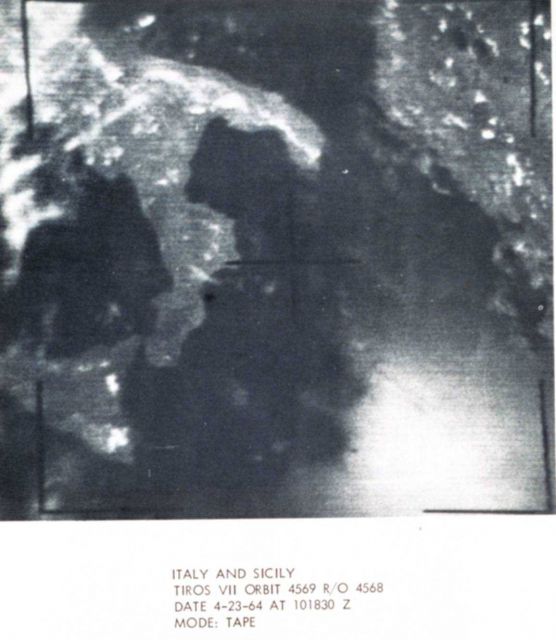 TIROS VII orbit 4569 R/O 7679 image of Italy and Sicily Picture