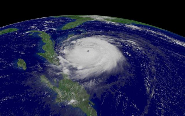 Hurricane Frances approaching the Bahamas Islands. Picture