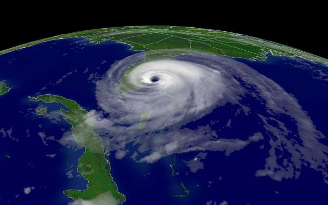 Hurricane Jeanne making landfall on the east central Florida coast. Picture