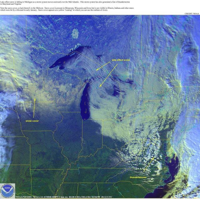 Snow cover over the Midwest and Eastern U.S Picture