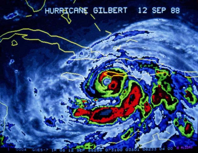 Infrared image of Hurricane Gilbert approaching Jamaica Picture