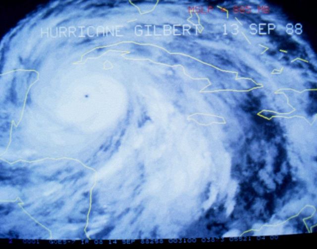 Infrared image of Hurricane Gilbert while at peak intensity Picture