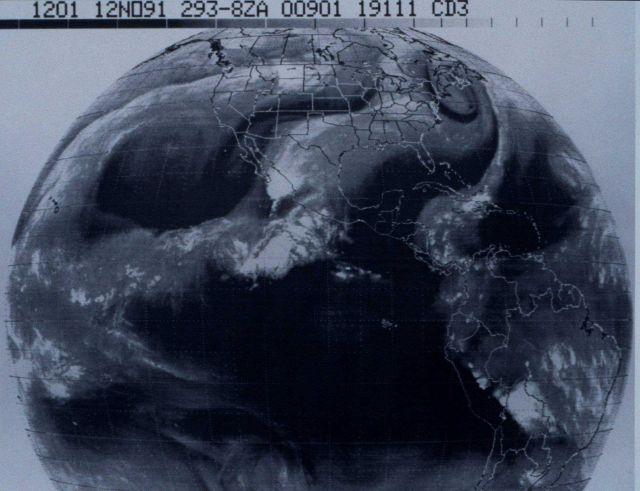 GOES water vapor imagery over United States and much of western hemisphere. Picture