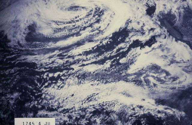 Low pressure center over the northeast Pacific Ocean. Picture