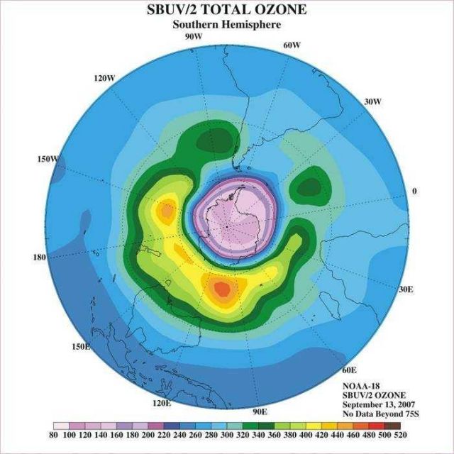 Total ozone map of Antarctic region Picture