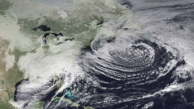 A developing low off the Mid-Atlantic states that brought winter storm conditions to parts of North Carolina, South Carolina, Georgia, and Tennessee Picture