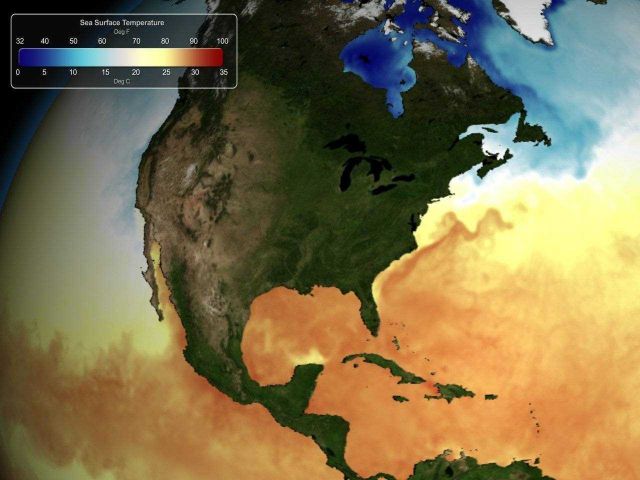 Yucatan storm signature seen in sea surface temperature Picture