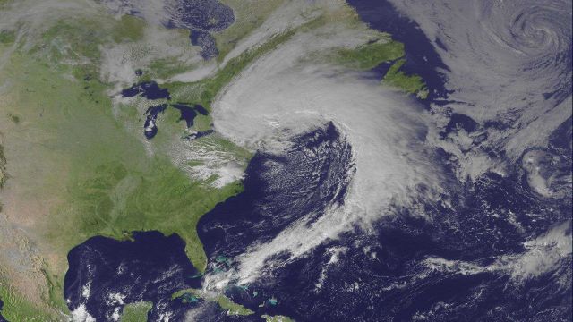 GOES-East image showing a Nor'easter producing rain and strong winds over parts of the Northeast United States and eastern Canada Picture