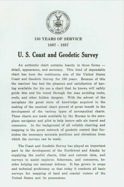 Seattle program honoring the first day issue of a commemorative stamp honoring the United States Coast and Geodetic Survey. Picture
