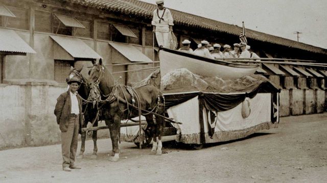 A boat float from the PATHFINDER in Manila parade. Picture