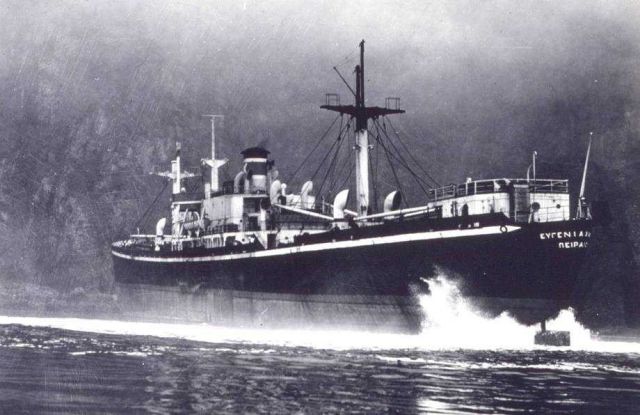 Evgenia Chandris helped off rocks by Coast and Geodetic Survey Ship EXPLORER. Picture