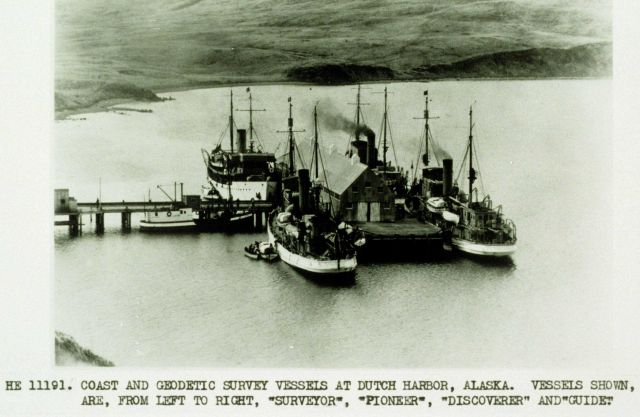 L to R-Coast and Geodetic Survey Ships SURVEYOR, PIONEER, DISCOVER, GUIDE. Picture