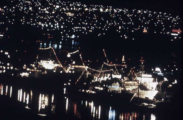 Holiday lights at the Pacific Marine Center Picture