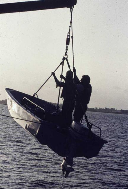 Boston whaler off NOAA Ship PEIRCE Picture