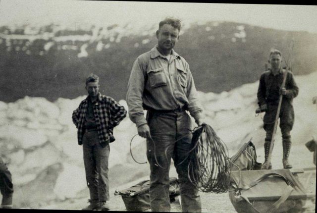 Ready to rope up prior to crossing Twin Glacier Picture