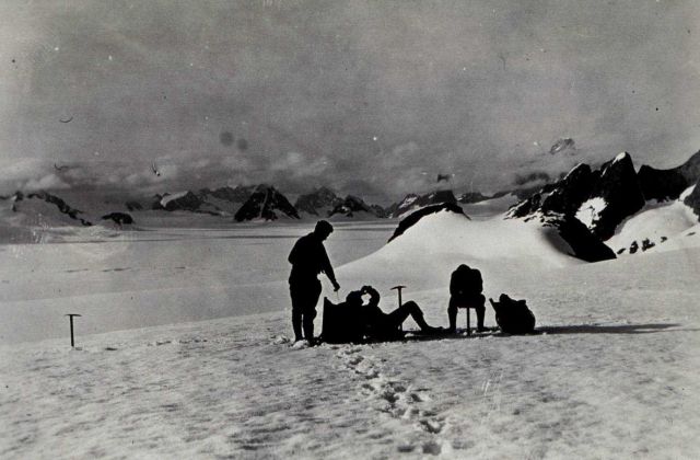 Slogging through the snowfields Picture