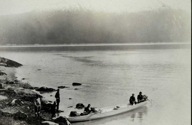 Shovel-nosed river boat providing transportation Picture