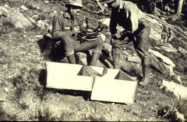 Result of the fall - micrometer arm of theodolite broken off Picture