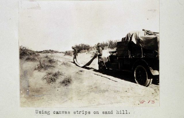 Using canvas strip on sand hill Picture