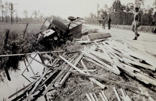 Result of collision between cow and steel truck Picture