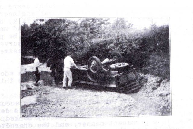 Freshet - 10' wall of water washes truck down creek bed. Picture