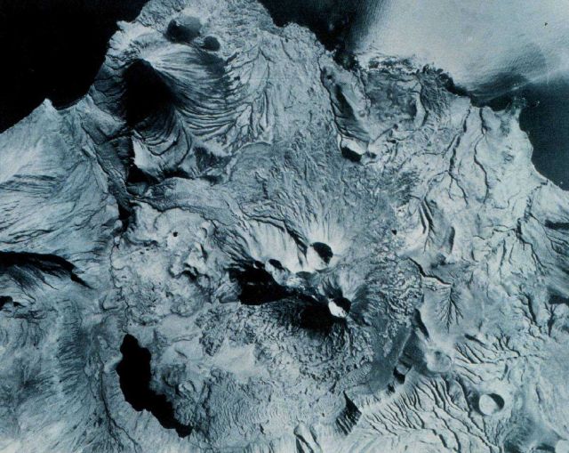 The cratered face of Semispochnoi, Aleutian Islands, Alaska Picture