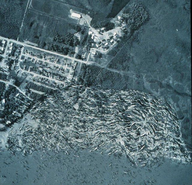 Aerial view of Turnagain Arms, Alaska after 1963 Good Friday Earthquake Picture
