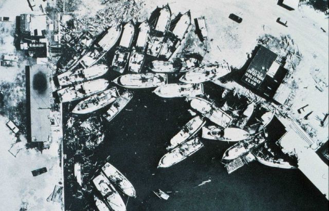The shrimp fleet blown aground Picture