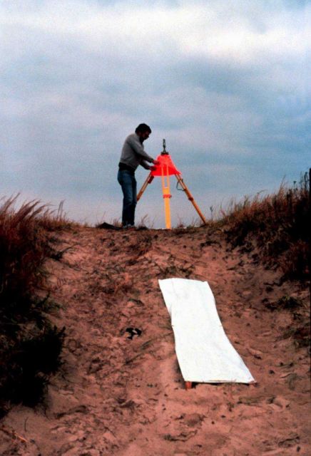 Placing photo panel for aerial photography Picture