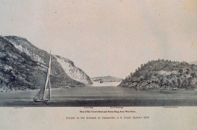 Coast Survey engraving of the Hudson River near West Point. Picture