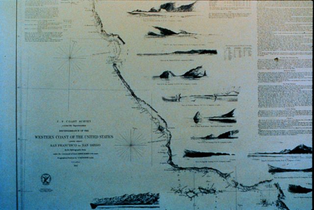 Chart of the United States West Coast from San Francisco to San Diego. Picture