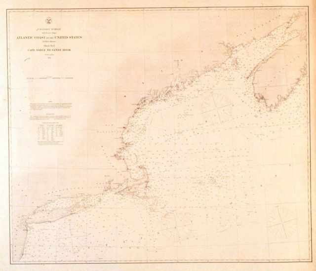 Nautical chart of Cape Sable to Sandy Hook, 1864. Picture