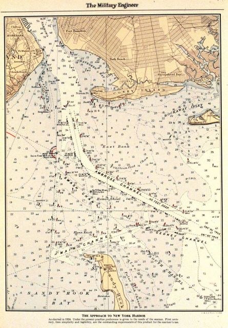 Nautical chart of New York Harbor, ca Picture